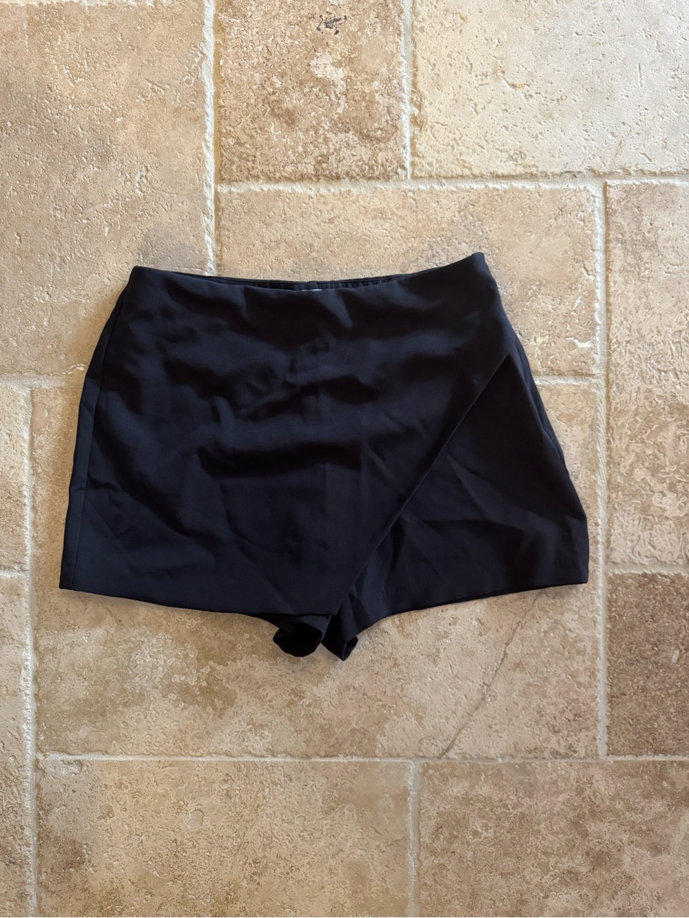 Love Tree Black Wrap-Front Skort Shorts